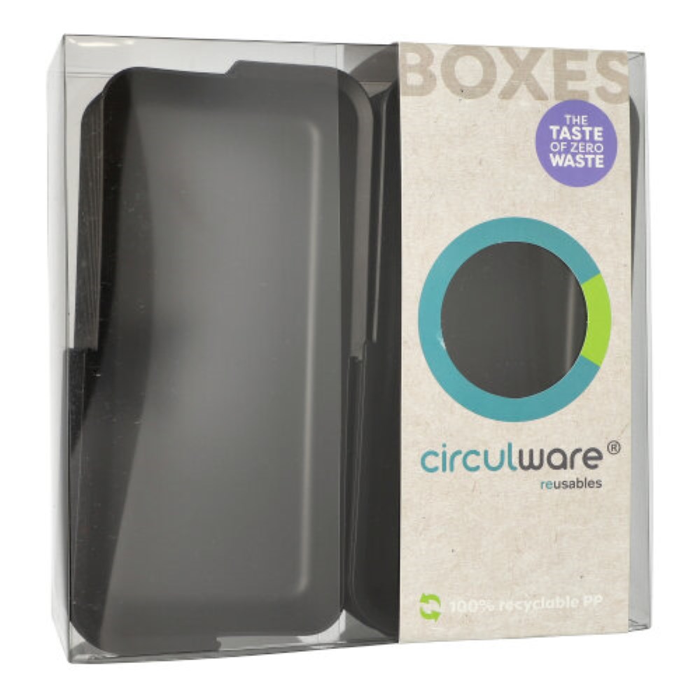 24 "Circulware" Mehrweg-Schalen Mix & Match eckig 3 cm x 11,7 cm x 23,4 cm schwarz