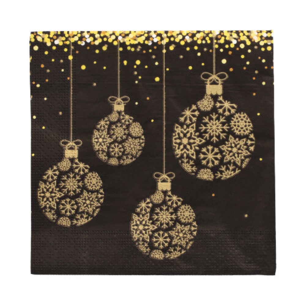 20 Servietten, 3-lagig 1/4-Falz 33 cm x 33 cm "Boules Baroque"