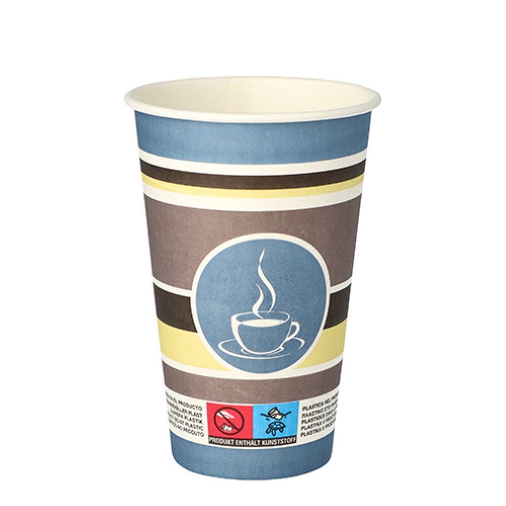 50 Trinkbecher, Pappe "To Go" 0,3 l Ø 8 cm · 11,7 cm "Coffee Rings"