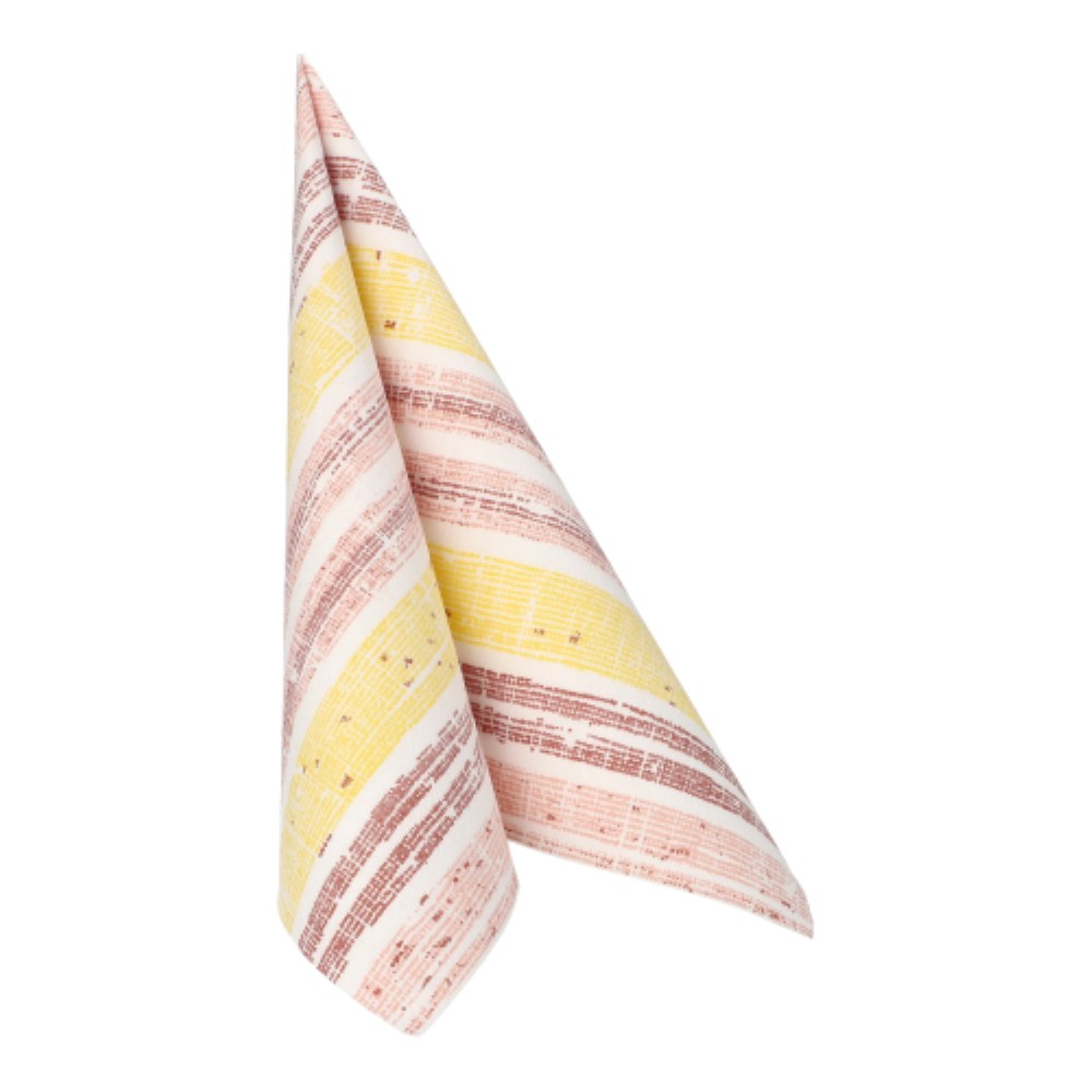 50 Servietten "ROYAL Collection" 1/4-Falz 40 cm x 40 cm gelb "Stripes"