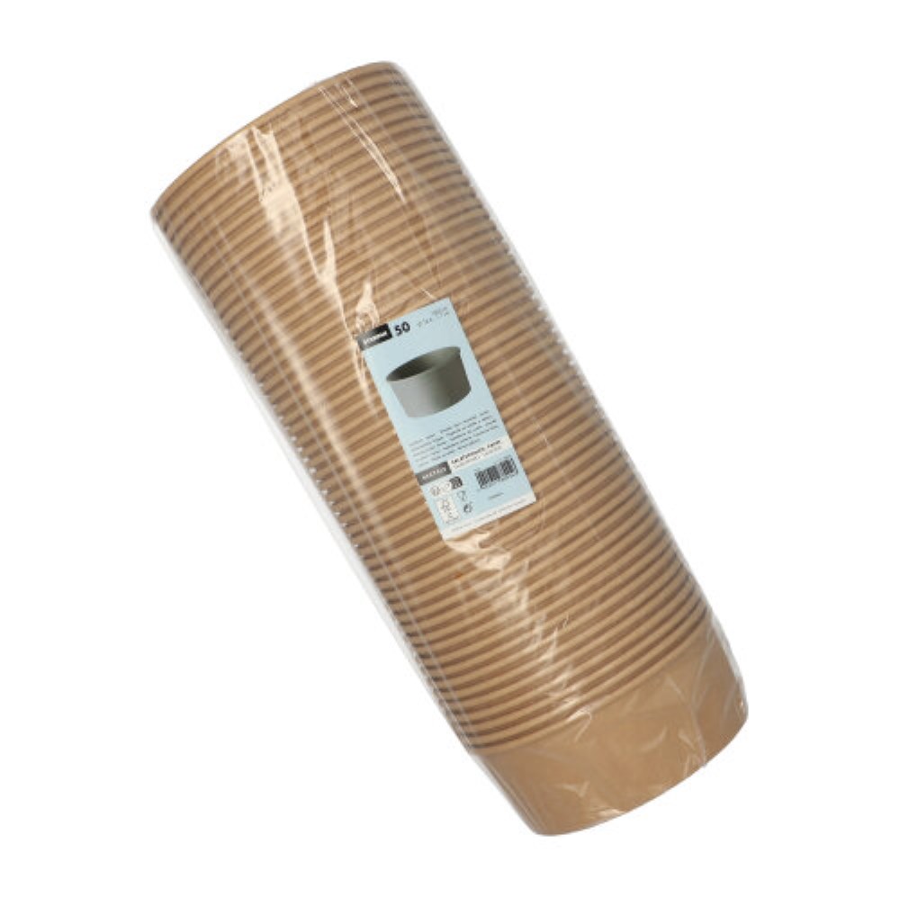 50 Salatschalen, Pappe rund 1300 ml Ø 18,4 cm · 7 cm braun