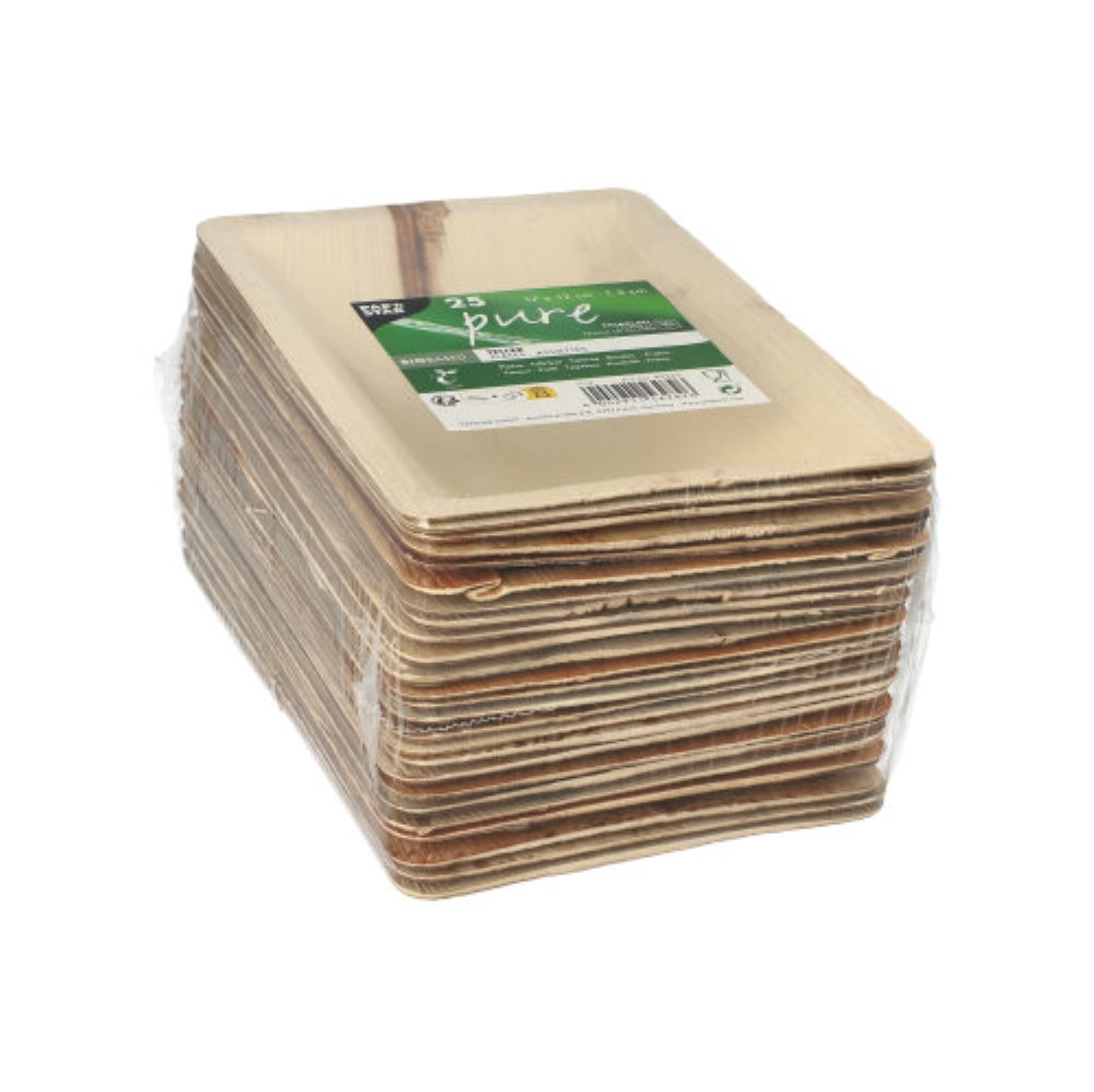 25 Teller Palmblatt "pure" eckig 3 cm x 17 cm x 12 cm natur 25 Teller Palmblatt "pure" eckig 3 cm x 17 cm x 12 cm natur