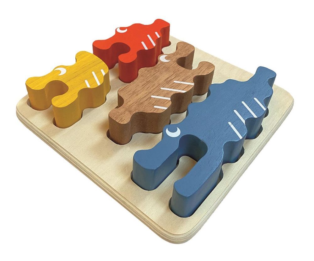 3D Holzpuzzle KroKodil - Stapeln  & Bauen - 18M+ Holzspielzeug