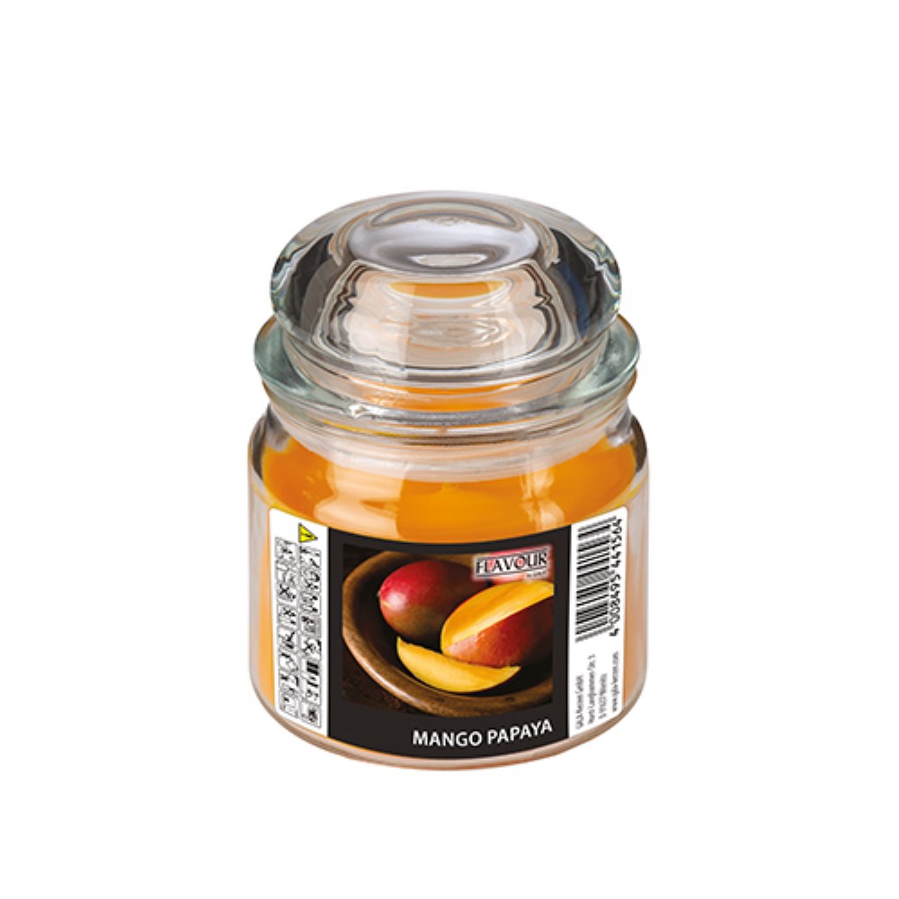 "GALA" Bonbonglas mit Wachsfüllung, MAXI Ø 90 mm · 120 mm pfirsich - Mango-Papaya