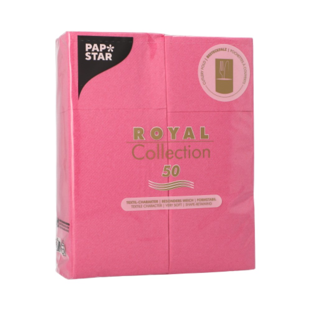50 Servietten "ROYAL Collection" 40 cm x 30 cm fuchsia mit Besteckfalz