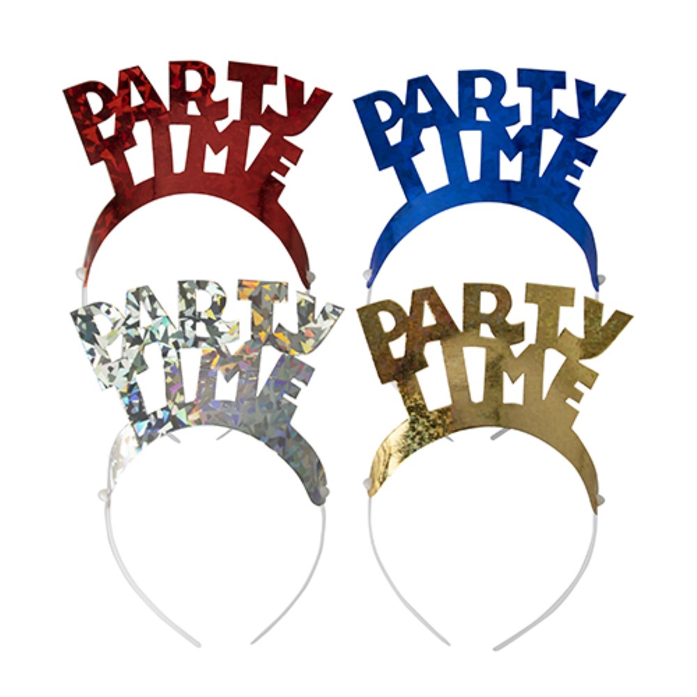 4 Haarreifen farbig sortiert "Party Time" "Metallic"