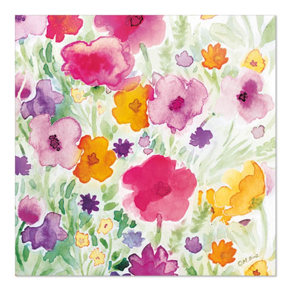 20 Servietten, 3-lagig 1/4-Falz 33 cm x 33 cm "Flower Field"