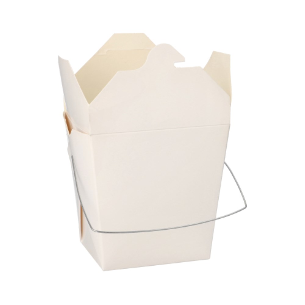 30 Snackboxen mit Henkel "ASIA" eckig 770 ml 10,3 cm x 8 cm x 6,6 cm weiss