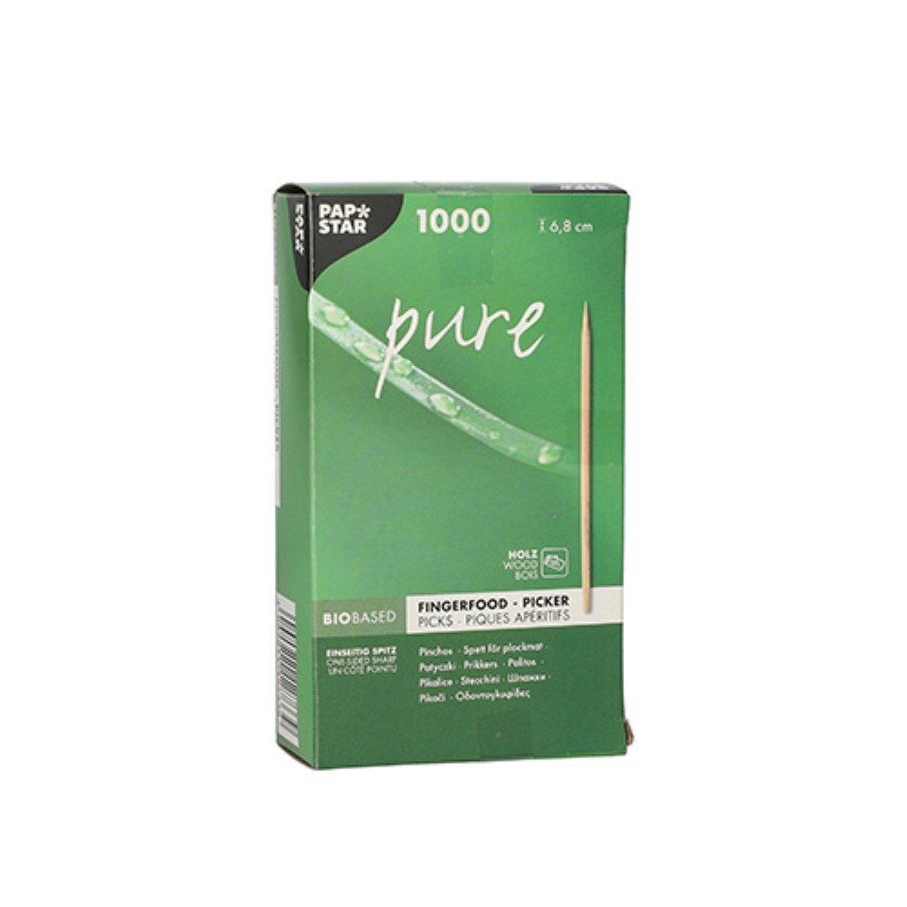 1000 Fingerfood - Picker "pure" 6,8 cm einseitig spitz