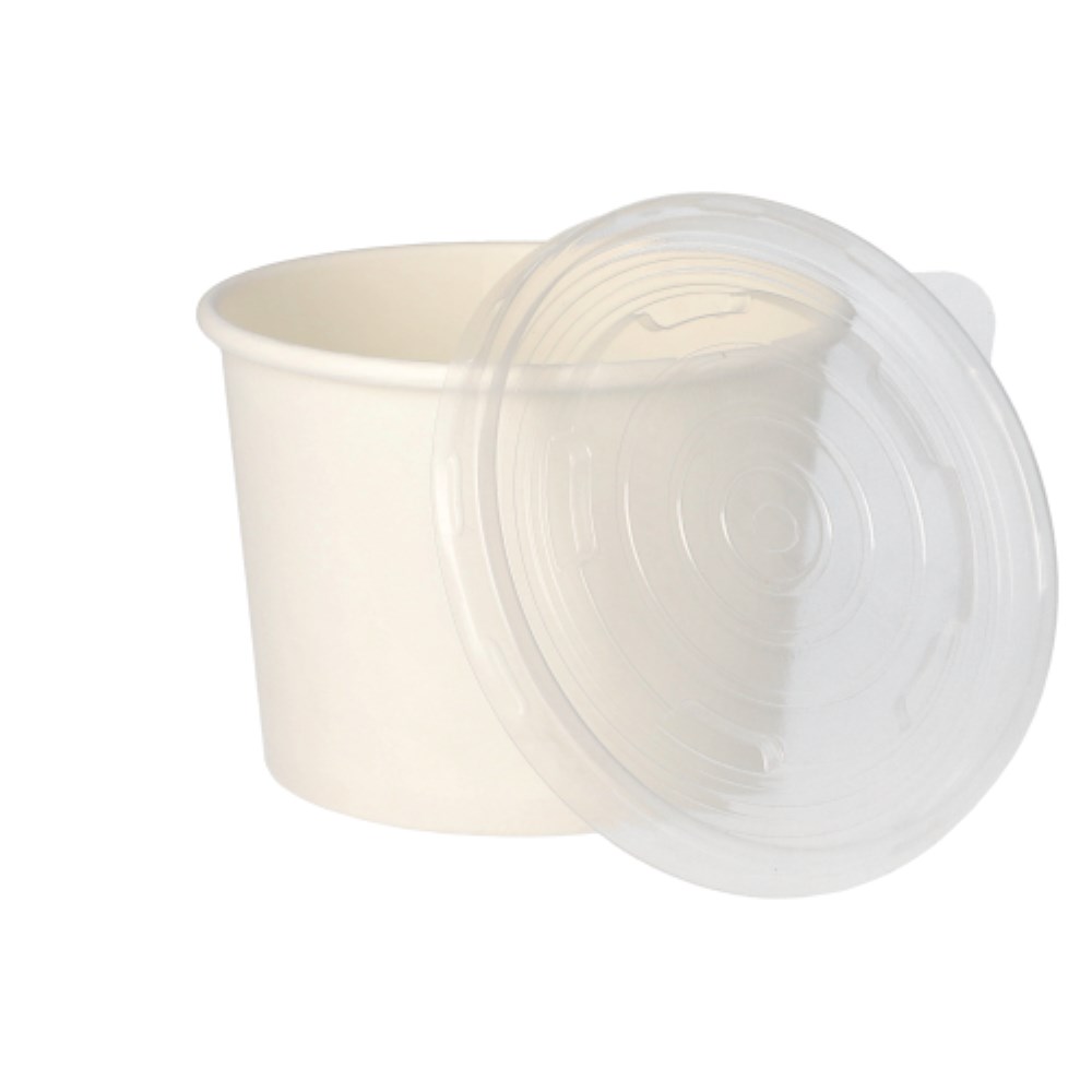 50 Suppenbecher, Pappe "To Go" 500 ml Ø 11 cm · 8,3 cm weiss