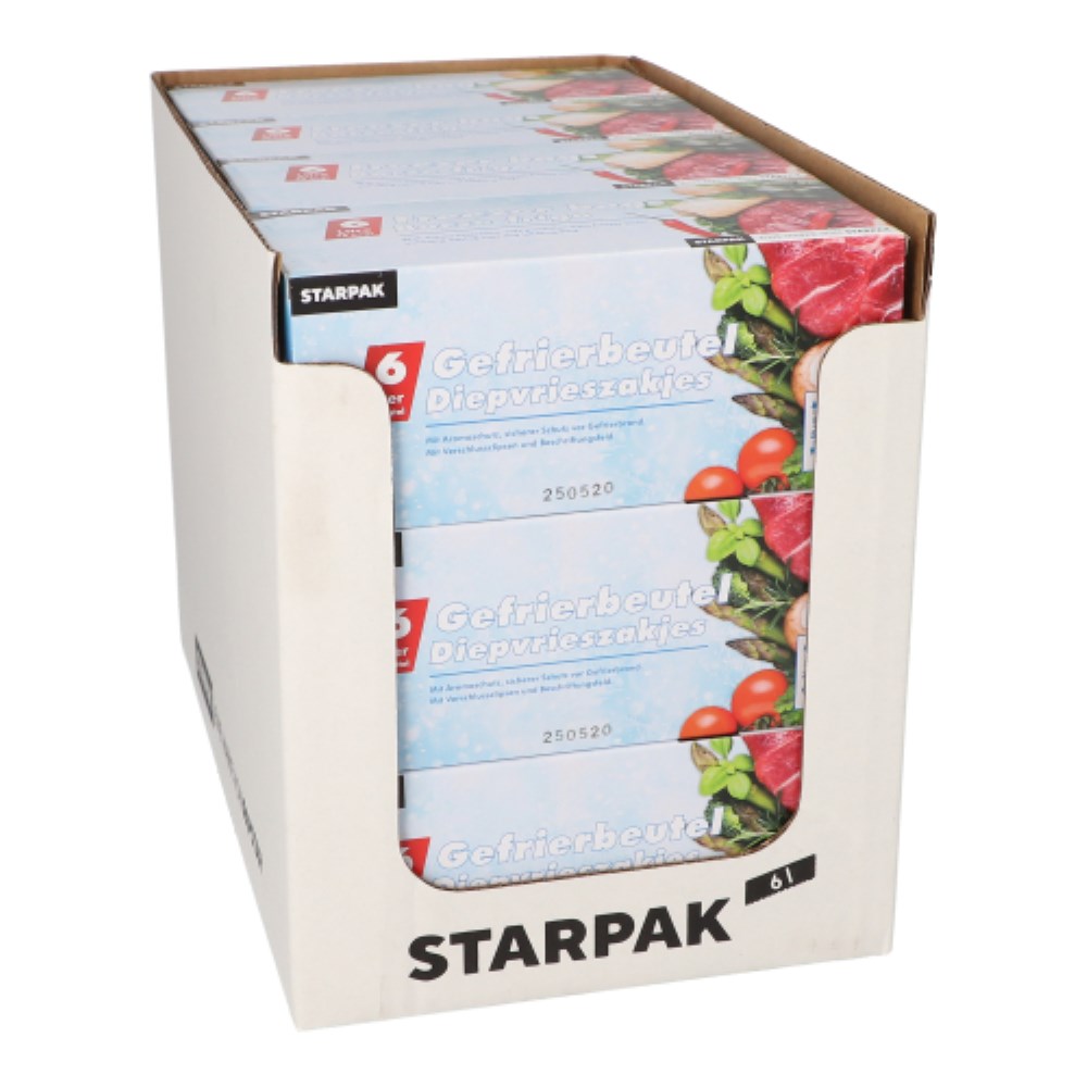 45 Gefrierbeutel, LLDPE 6 l 46 cm x 30 cm transparent in Faltschachtel