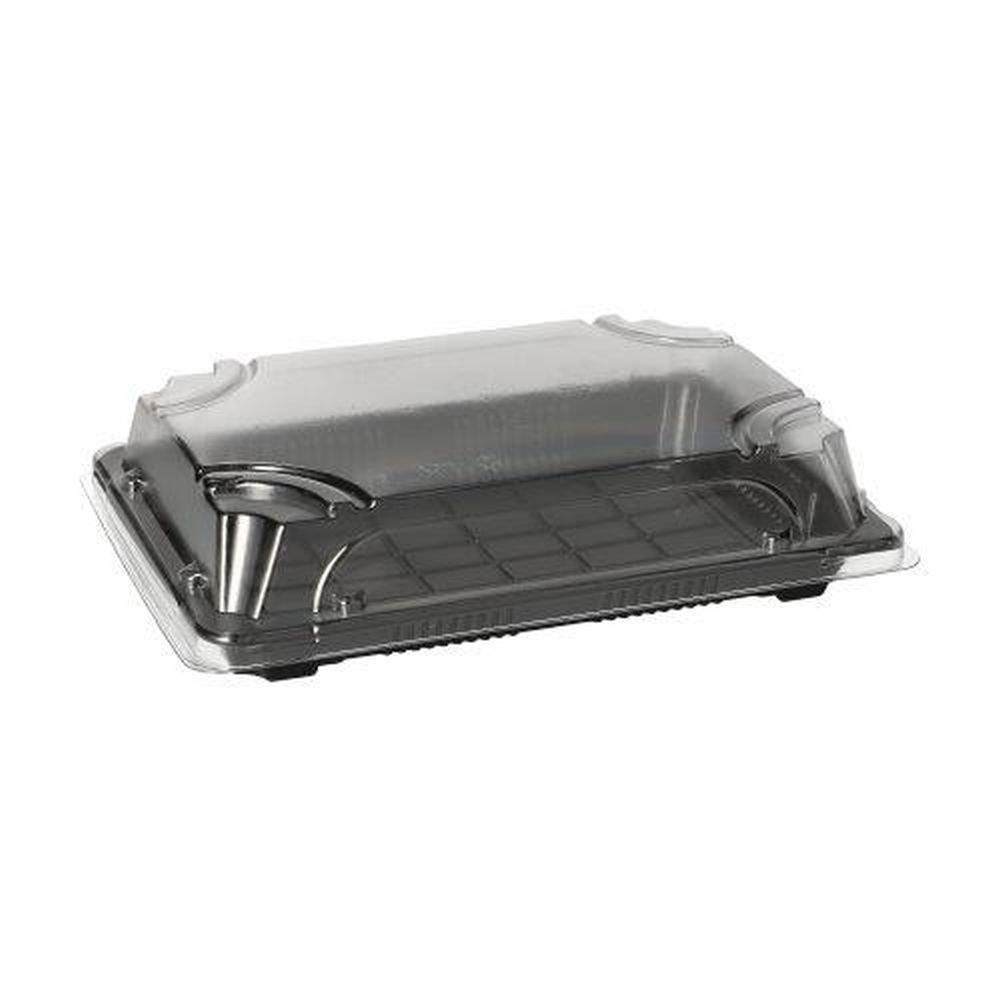 50 Sushi-Schalen, PS eckig 4 cm x 13 cm x 18,5 cm schwarz
