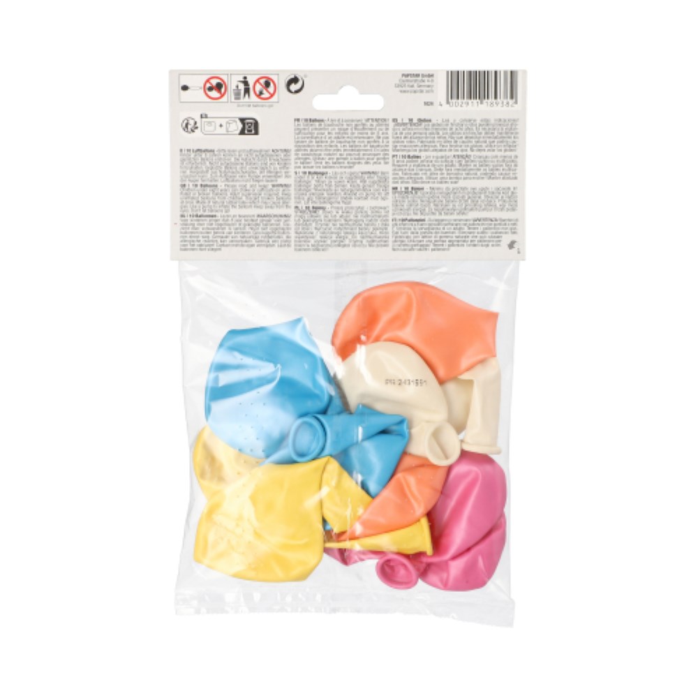 10 Luftballons Ø 25 cm farbig sortiert "Pearly"