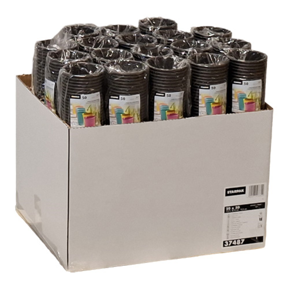 50 Trinkbecher, Pappe "To Go" 0,2 l Ø 8 cm · 9,2 cm schwarz
