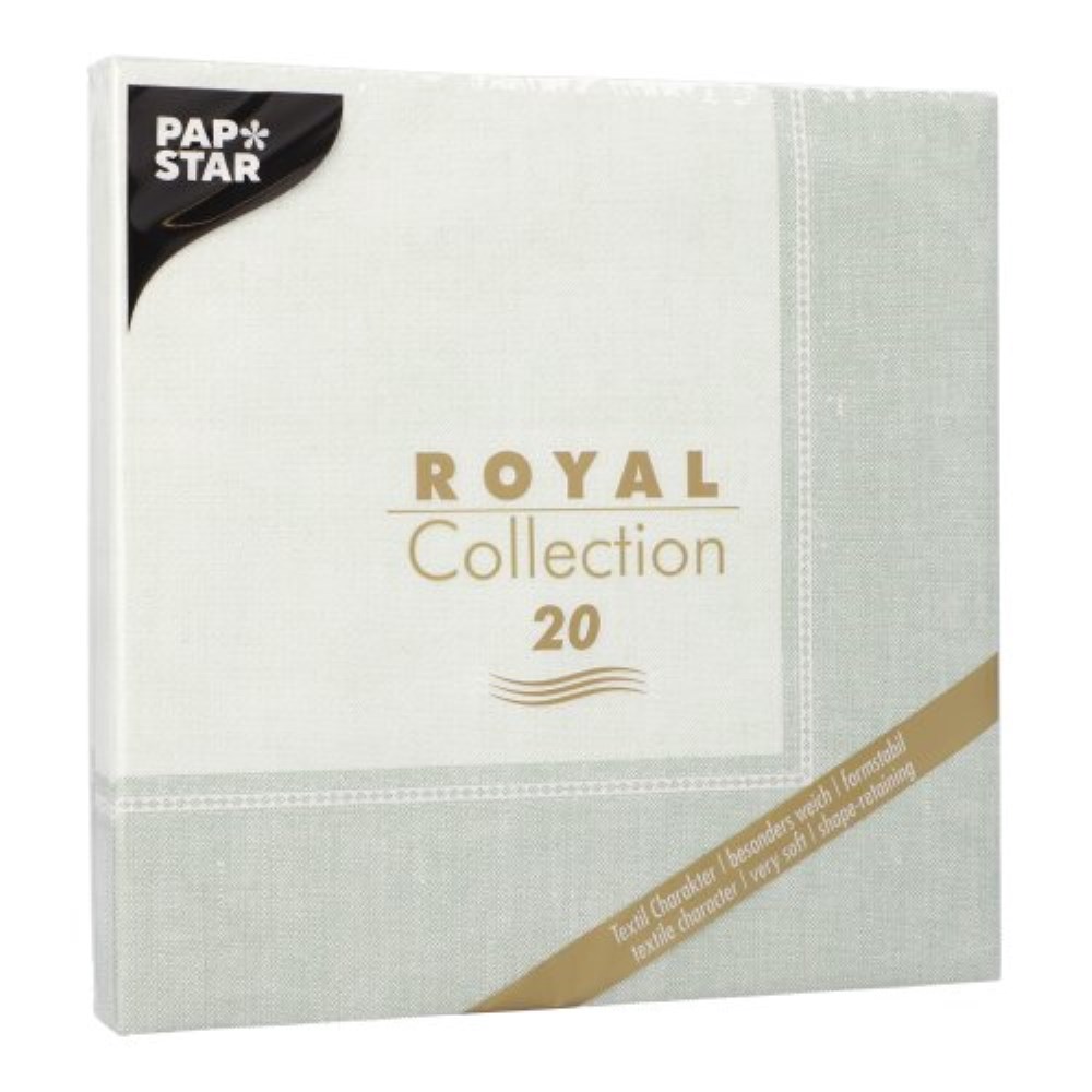 20 Servietten "ROYAL Collection" 1/4-Falz 40 cm x 40 cm jadegrün "Linum"