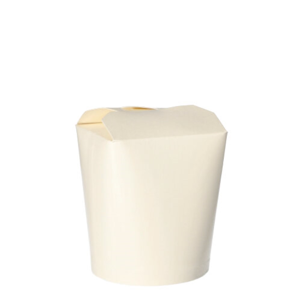 50 Snackboxen "ASIA" rund 550 ml 10 cm x 8,5 cm x 7,5 cm weiss
