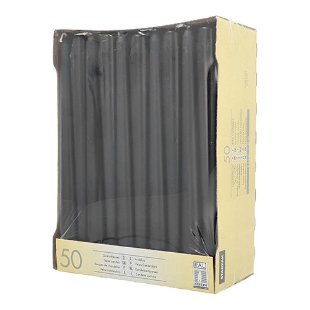 50 Leuchterkerzen Ø 2,2 cm · 25 cm schwarz