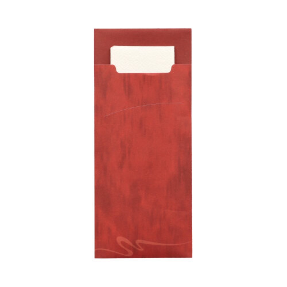 520 Bestecktaschen 20 cm x 8,5 cm bordeaux inkl. weißer Serviette