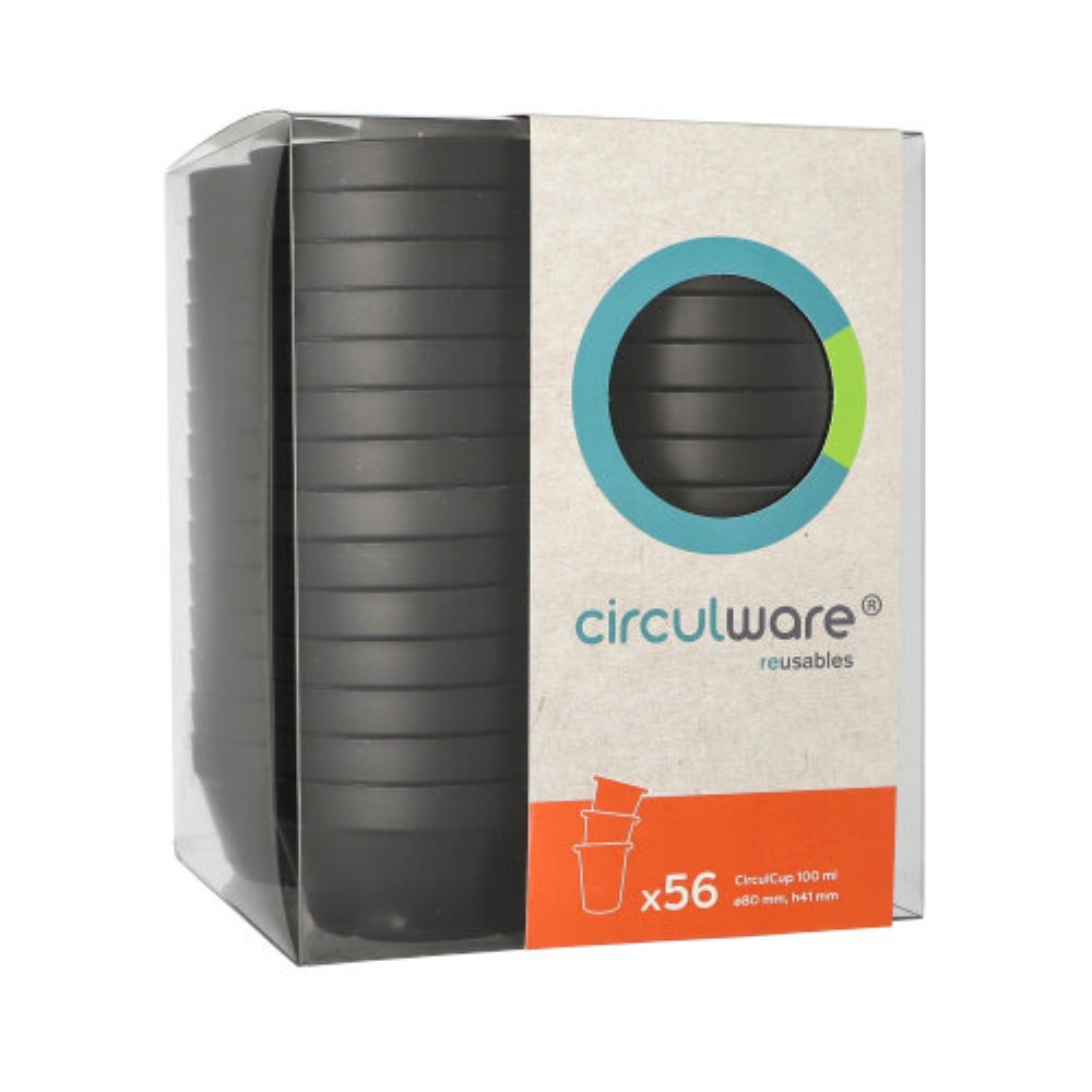 56 "Circulware" Mehrweg-Trinkbecher PP 0,1 l Ø 8 cm · 4,1 cm schwarz