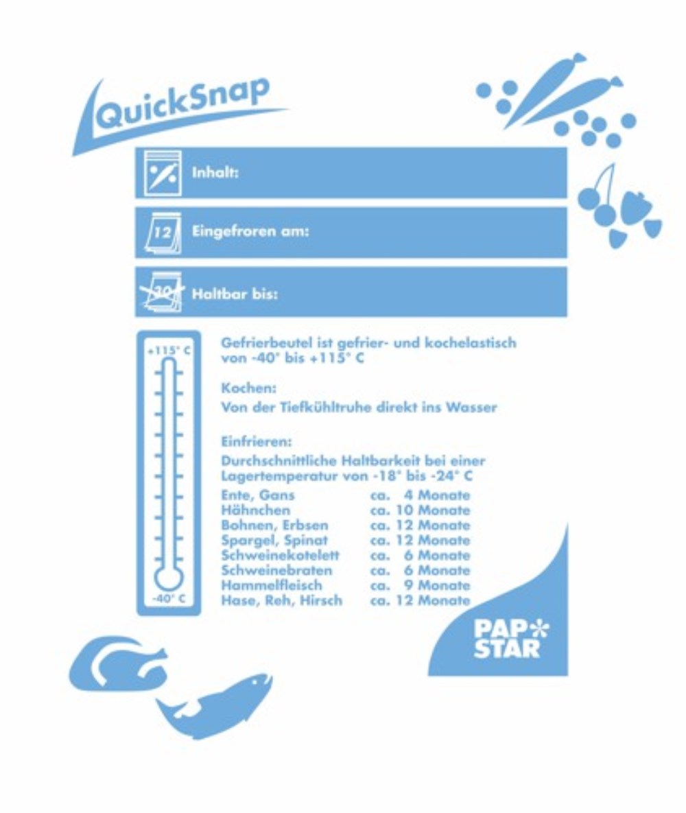 20 QuickSnap Gefrierbeutel 1 l 20 cm x 18 cm transparent in Faltschachtel