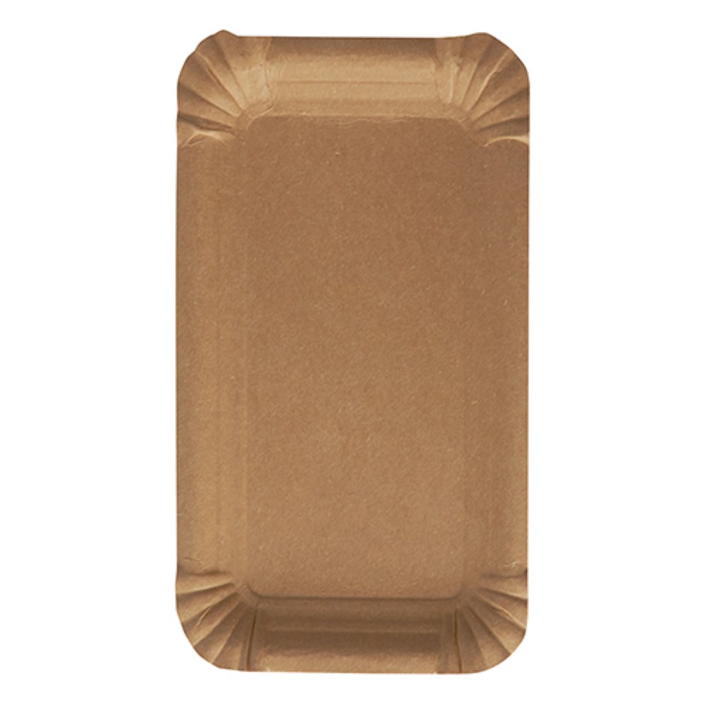 250 Teller, Pappe "pure" eckig 11 cm x 17,5 cm braun