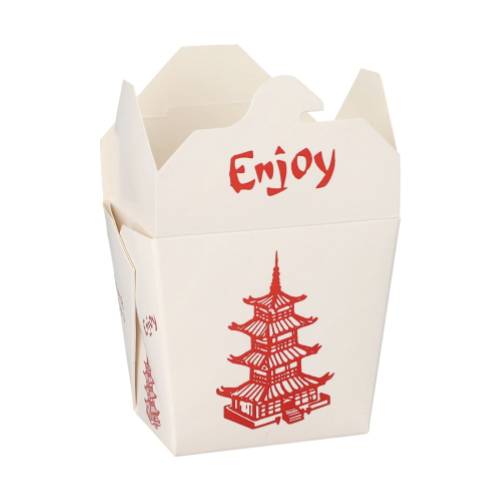 50 Snackboxen "ASIA" eckig 470 ml 8,5 cm x 7,5 cm x 5,5 cm "Temple"