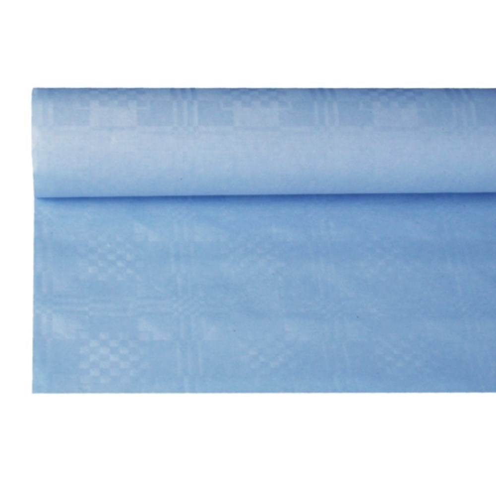 Papiertischtuch mit Damastprägung 8 m x 1,2 m hellblau