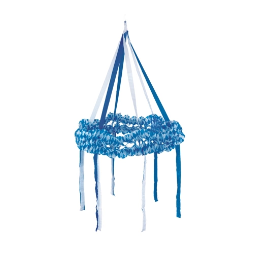 Dekokranz, Papier Ø 75 cm "Bayrisch Blau" schwer entflammbar
