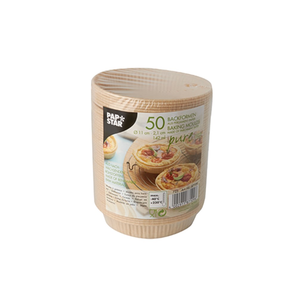 50 Backformen "pure" 142 ml Ø 11 cm · 2,1 cm braun