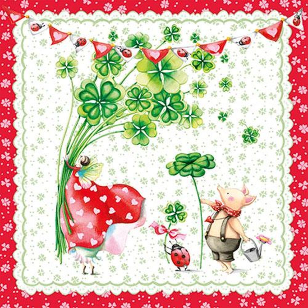 20 Servietten, 3-lagig 1/4-Falz 33 cm x 33 cm "Fortuna"