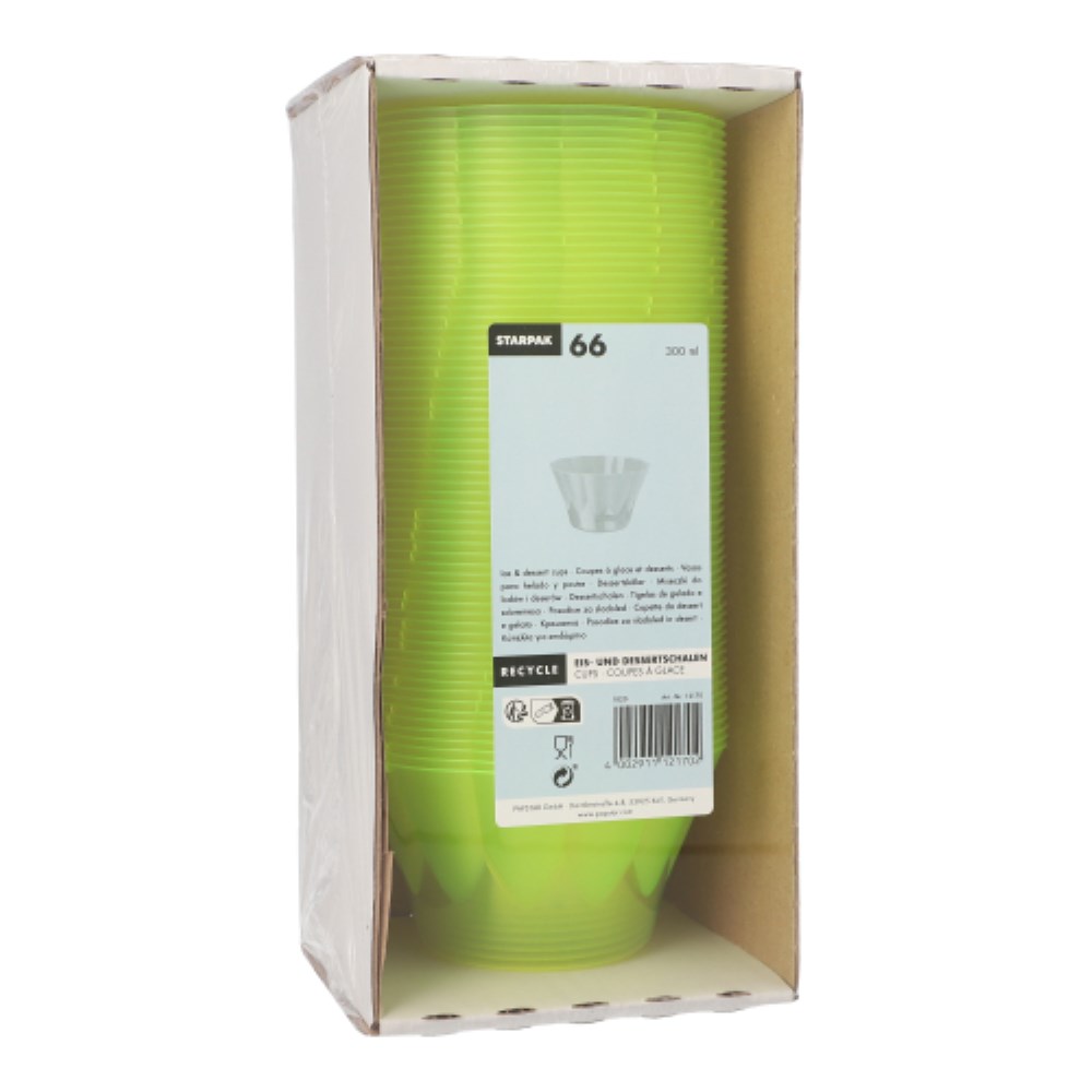 66 Eis- und Dessertschalen, PS 300 ml Ø 11 cm · 6,5 cm grün