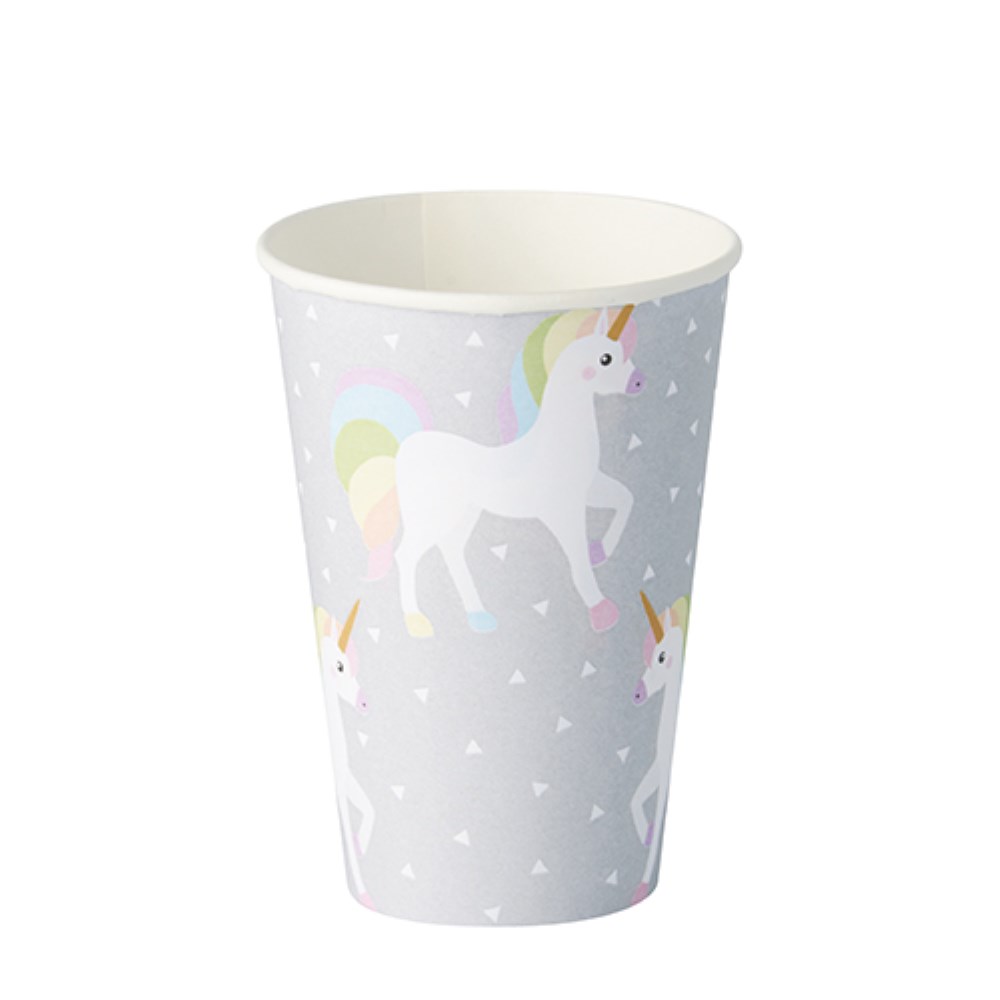 10 Trinkbecher, Pappe 0,2 l Ø 7 cm · 9,7 cm "Unicorn"
