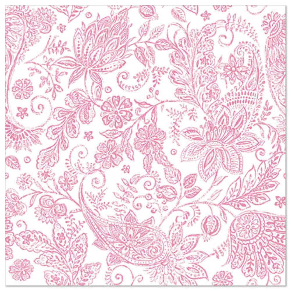 50 Servietten "ROYAL Collection" 1/4-Falz 40 cm x 40 cm fuchsia "Paisley"