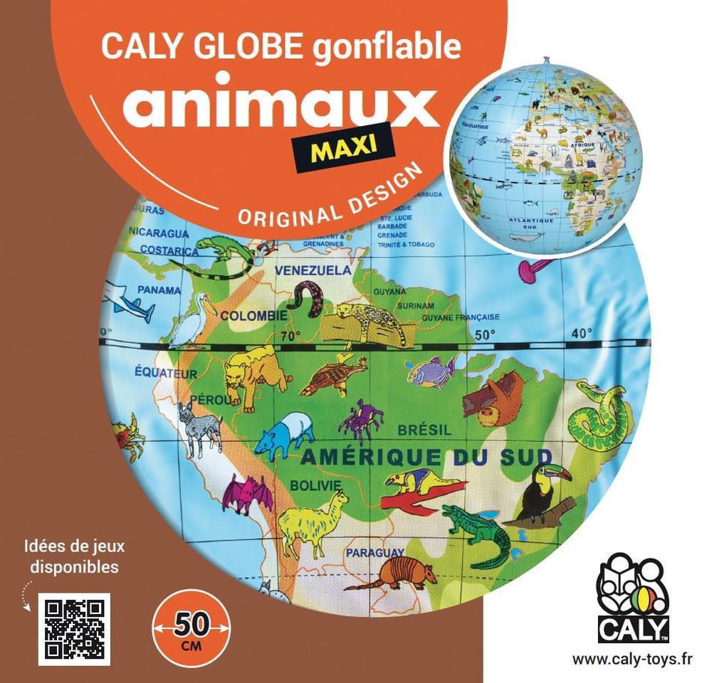 Maxi Tiere 50 cm - aufblasbarer Globus - Lernspielzeug