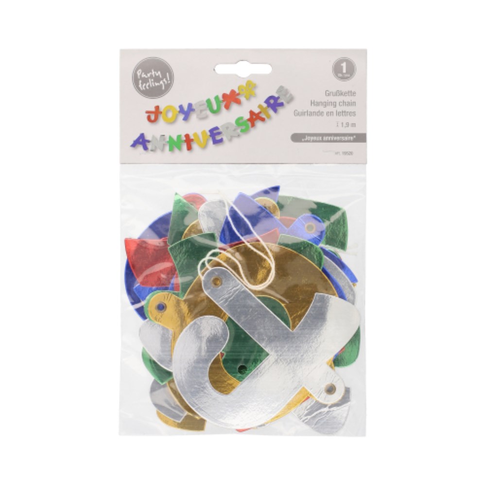 Grußkette 1,9 m "Joyeux Anniversaire"