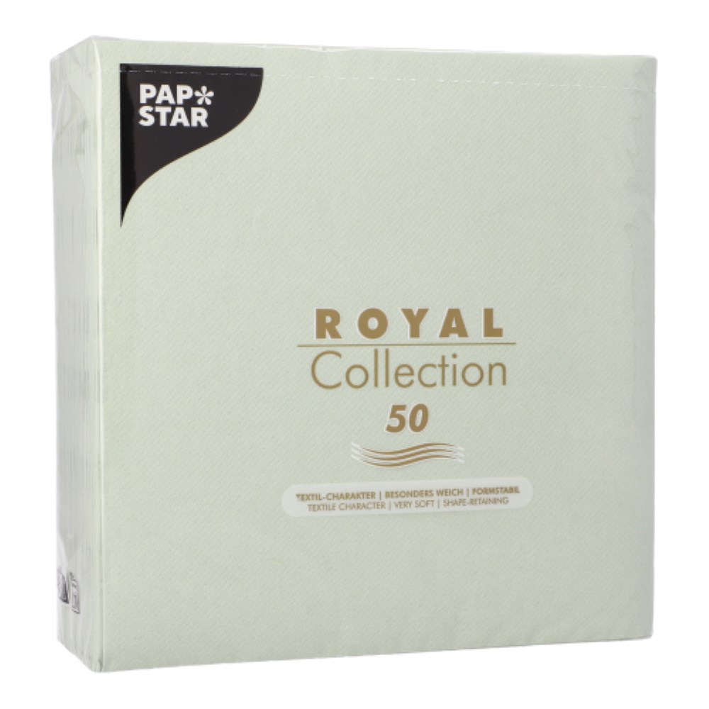 50 Servietten "ROYAL Collection" 1/4-Falz 40 cm x 40 cm jadegrün