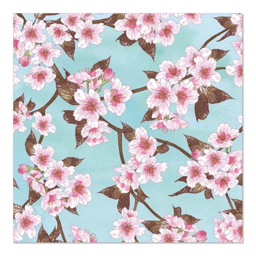 20 Servietten, 3-lagig 1/4-Falz 33 cm x 33 cm "Cherry Blossoms"
