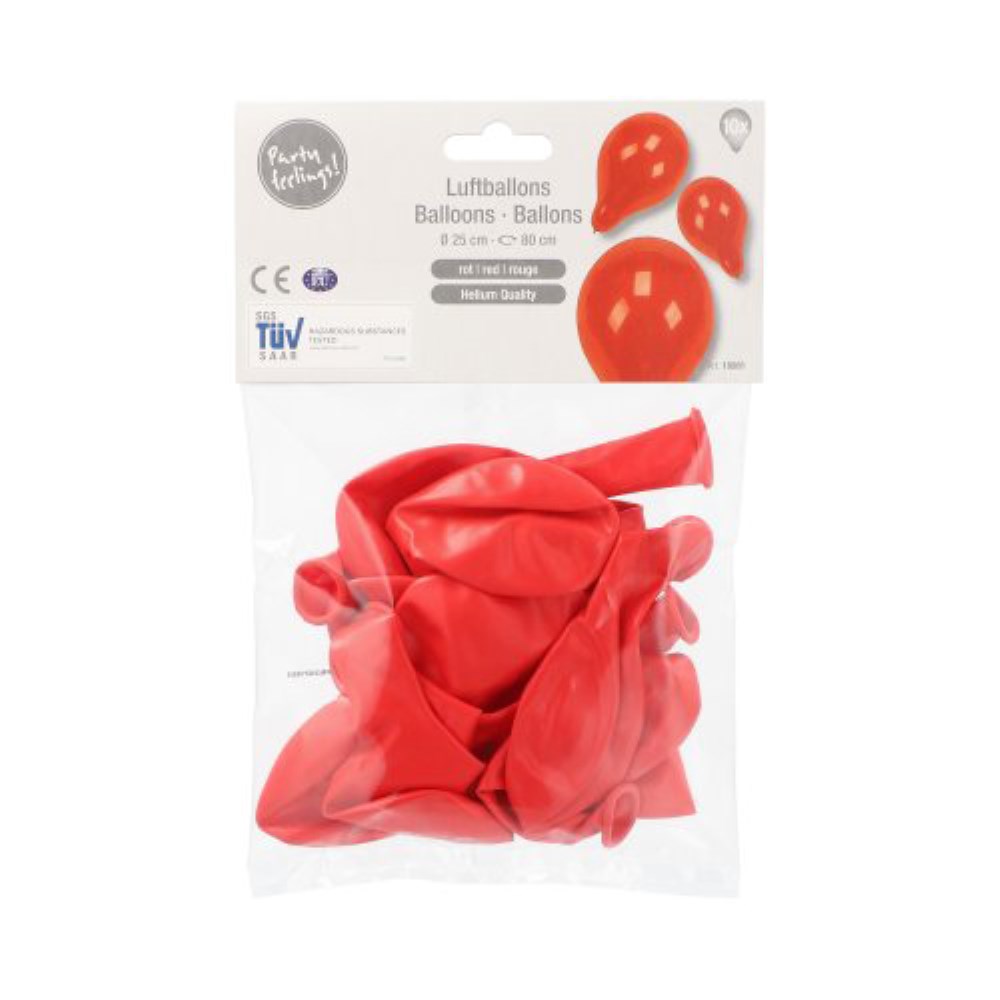 10 Luftballons Ø 25 cm rot