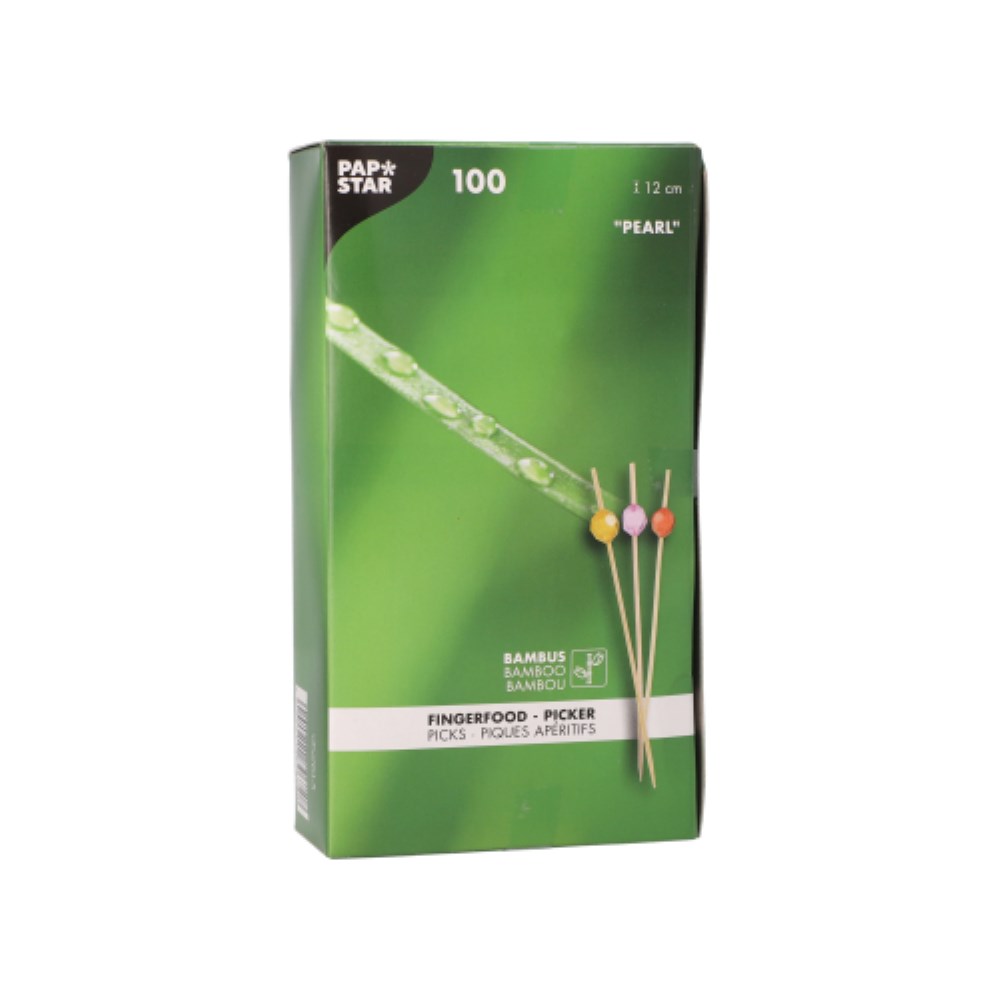 100 Fingerfood - Picker 12 cm farbig sortiert "Pearl"