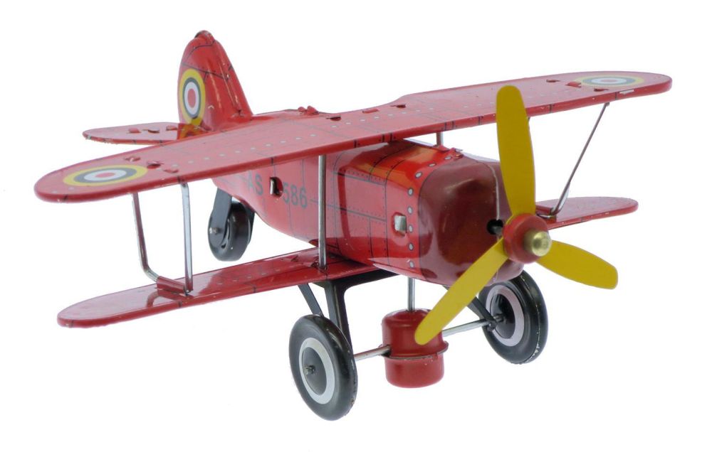 Blechspielzeug Flugzeug rot 20 cm  - Vintage Toy - Sammlerstück