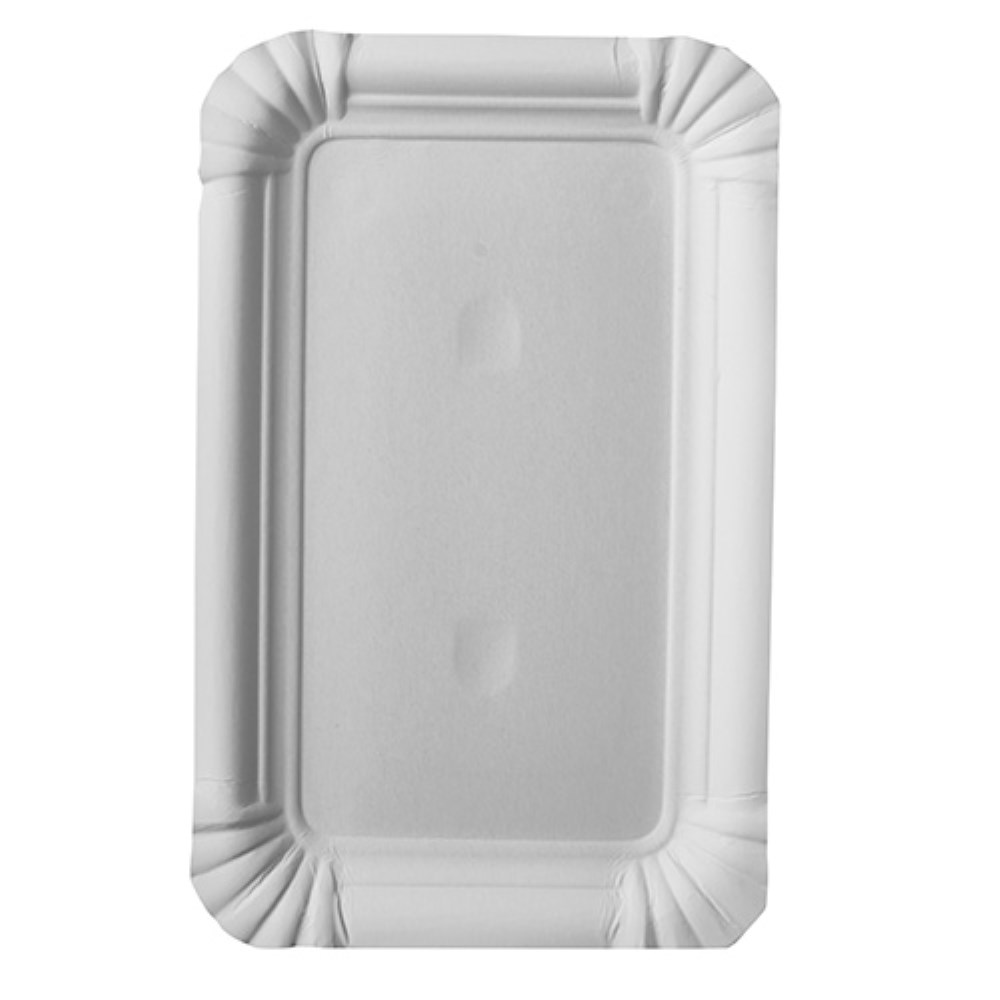 25 Teller, Pappe "pure" eckig 10 cm x 16 cm weiss 25 Teller, Pappe "pure" eckig 10 cm x 16 cm weiss