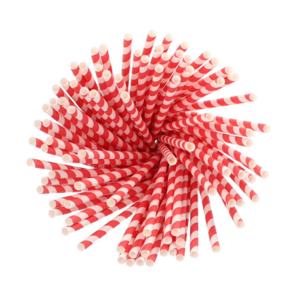 100 Trinkhalme Papier Ø 6 mm · 20 cm rot/weiss "Stripes" 100 Trinkhalme Papier Ø 6 mm · 20 cm rot/weiss "Stripes"