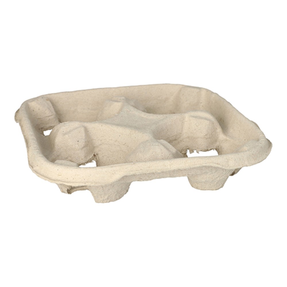 110 Tragetabletts, Pappe "To Go" 4,7 cm x 22,4 cm x 22,4 cm natur für 4 Becher 110 Tragetabletts, Pappe "To Go" 4,7 cm x 22,4 cm x 22,4 cm natur für 4 Becher