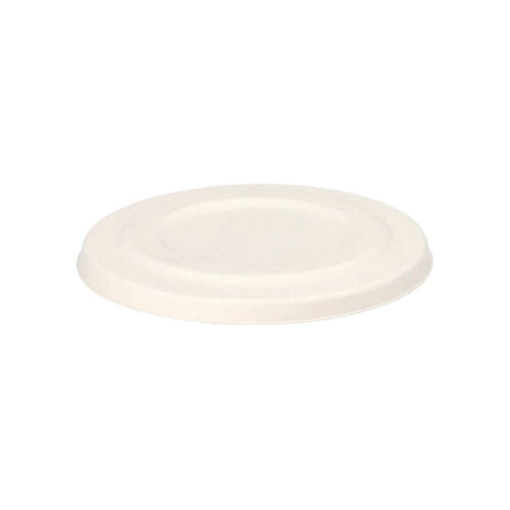 50 Deckel für Suppenbecher, Zuckerrohr "pure" Ø 14 cm weiss