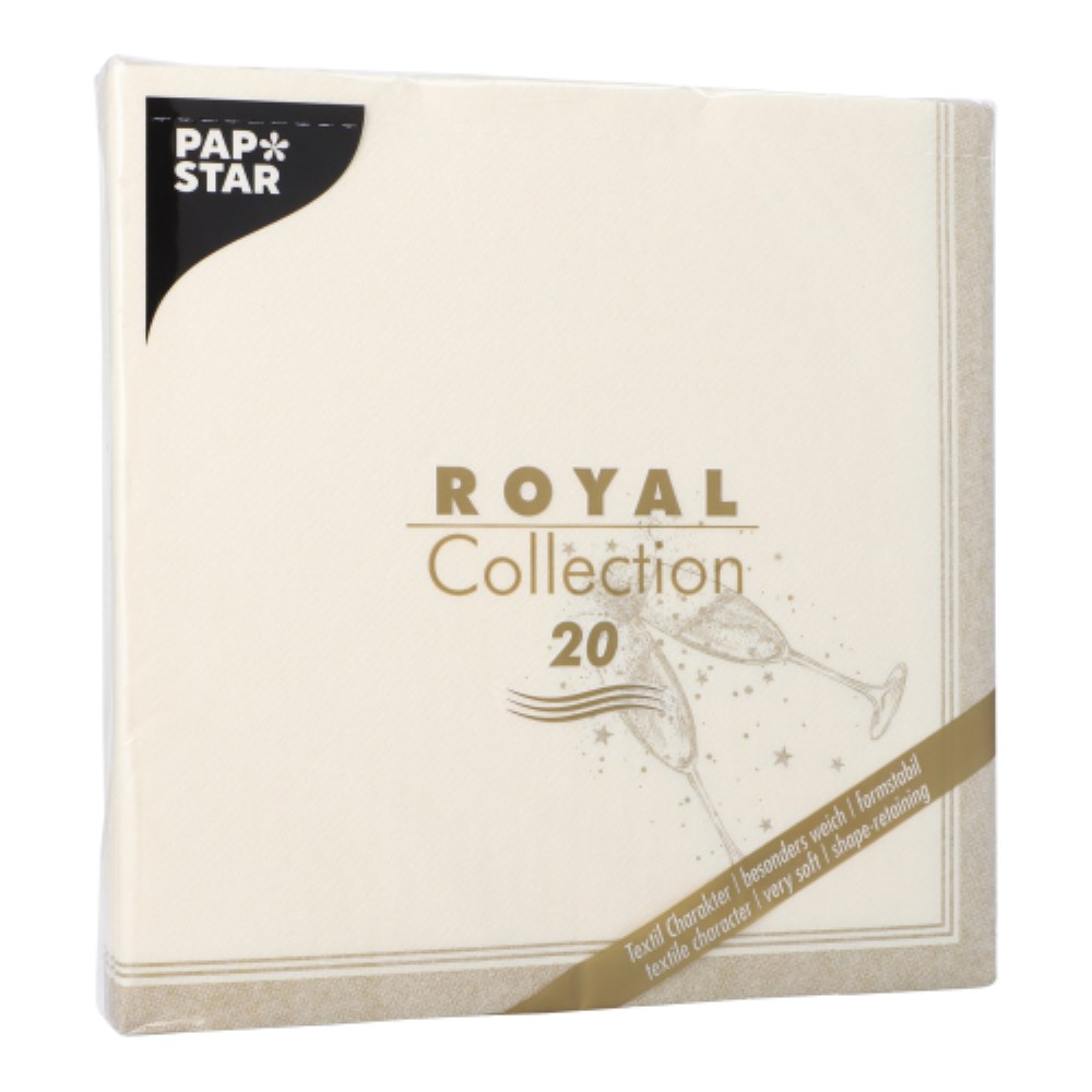 20 Servietten "ROYAL Collection" 1/4-Falz 40 cm x 40 cm gold "Festivities"