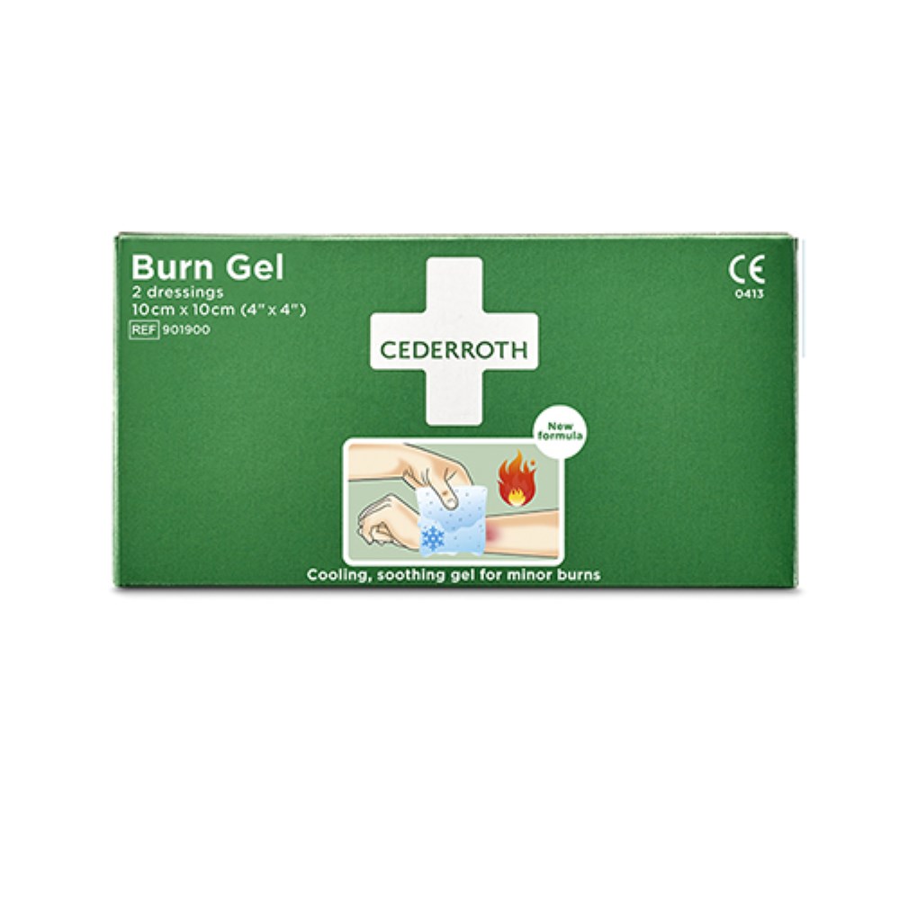 2 "Cederroth" Burn Gel Dressing Verband 10 cm x 10 cm