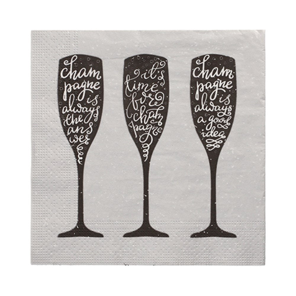 20 Servietten, 3-lagig 1/4-Falz 33 cm x 33 cm "Champagne"