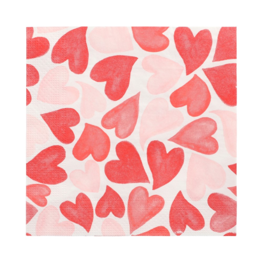20 Servietten, 3-lagig 1/4-Falz 33 cm x 33 cm "Heart to Heart"