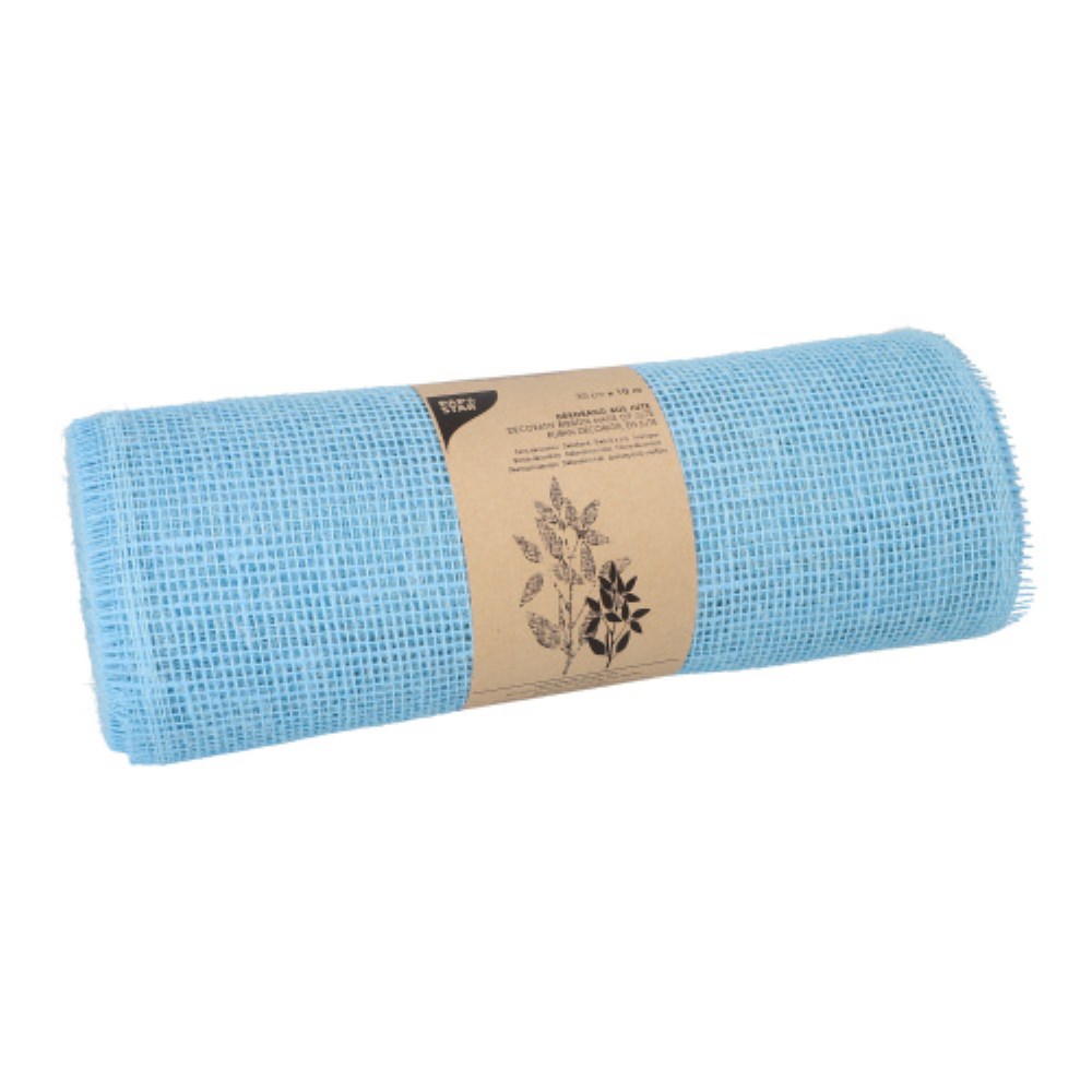 Dekoband Jute 10 m x 30 cm hellblau