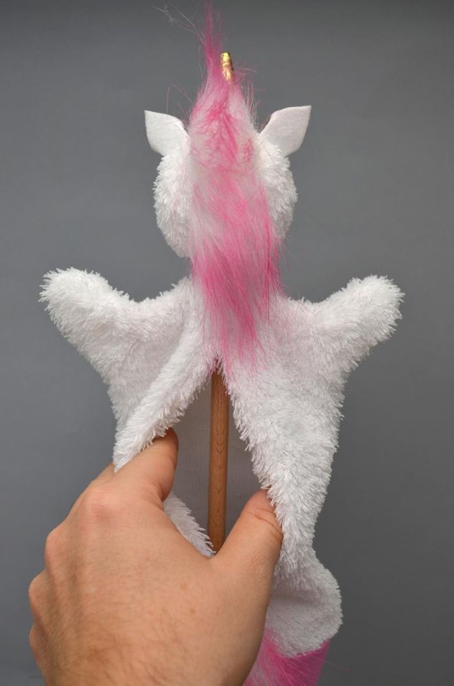 Stabpuppe  Einhorn - made in Europe - Vintage Spielzeug
